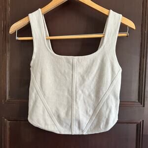 HOUSE OF HARLOW 1960 | Knit Square Neck Corset Style Crop Tank | Size Small